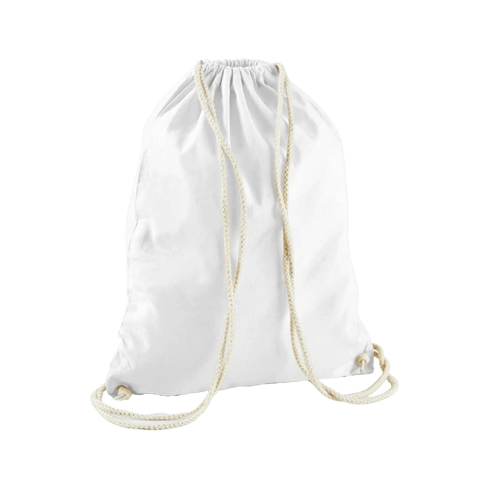 image 1 of Westford Mill Cotton Gymsac Bag - 12 Litres - White - One Size White | One Size