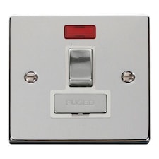 SE HOME Polished Chrome 13A Fused Ingot Connection Unit Switched With Neon | Chrome | Polished Chrome