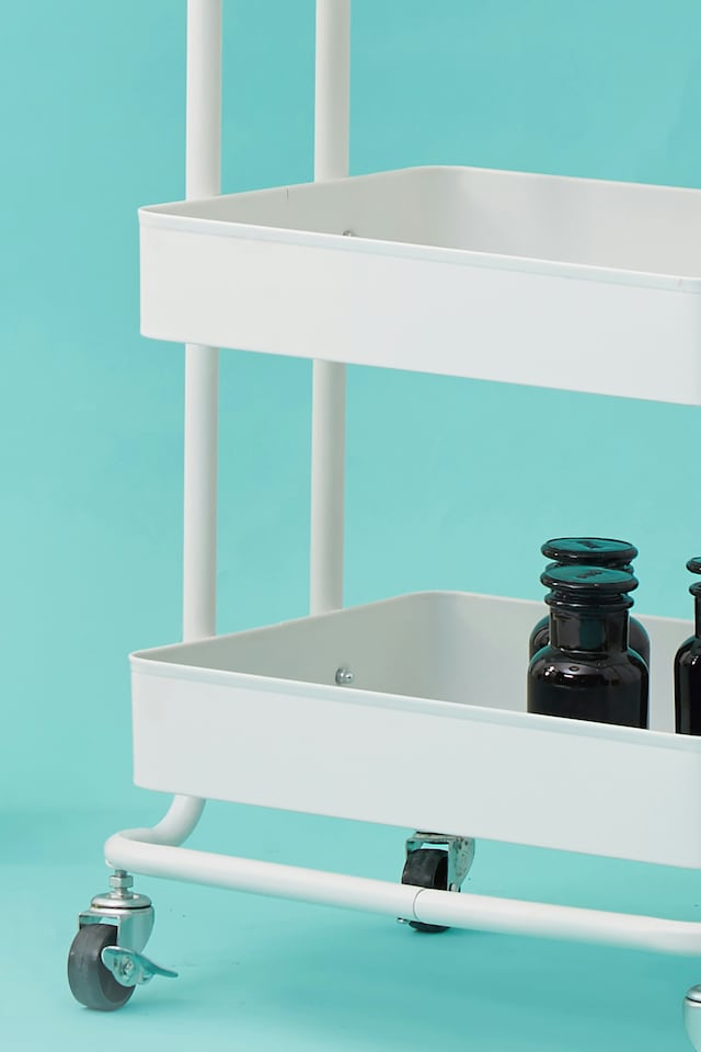 image 1 of Orsina Three Tier Black Trolley, Versatile Drinks Trolley, Lightweight And Compact Storage Garden Trolley  for Home
