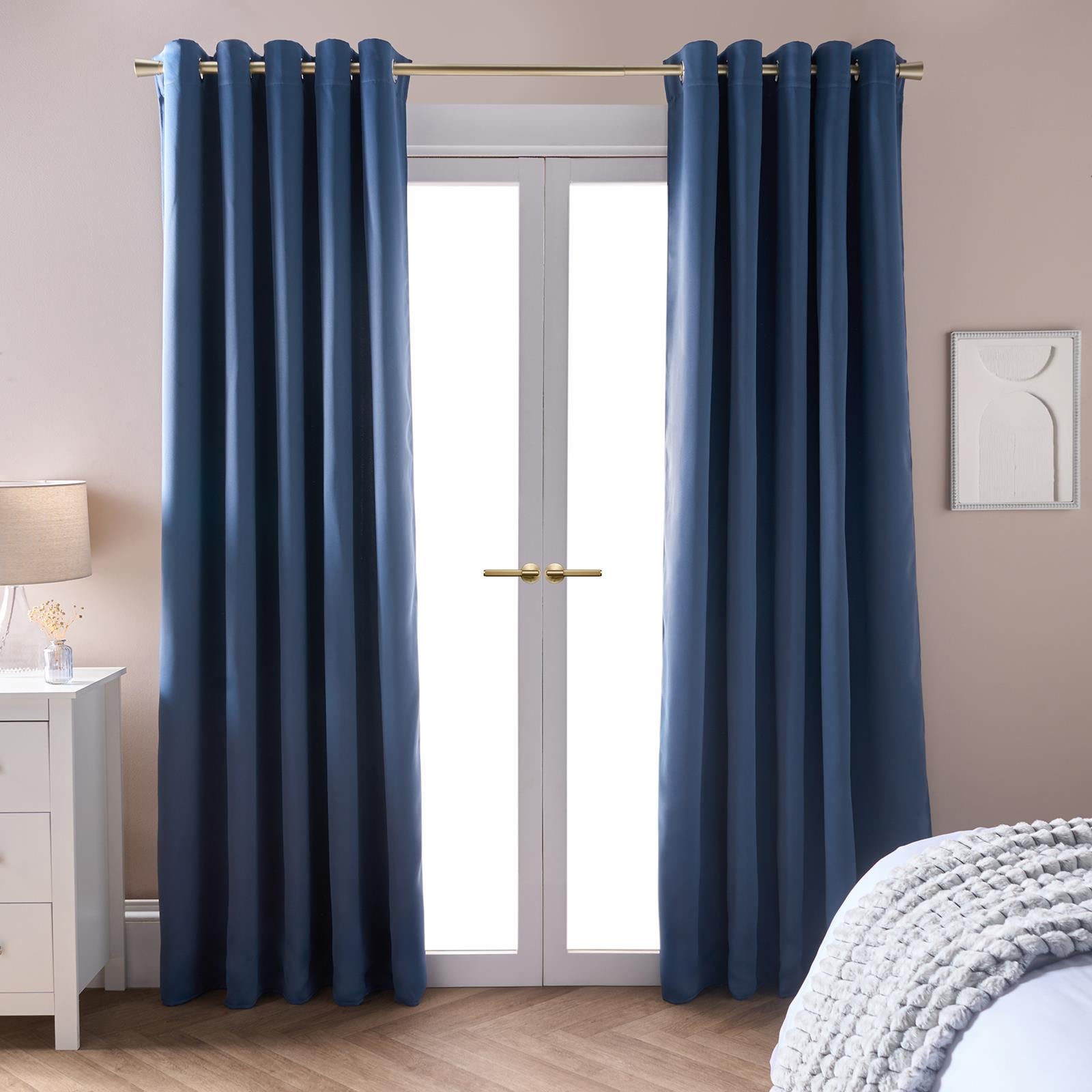 OHS Essentials Eyelet Blackout Thermal Curtain Pair - 46x54 inch | Blue | Arctic Blue