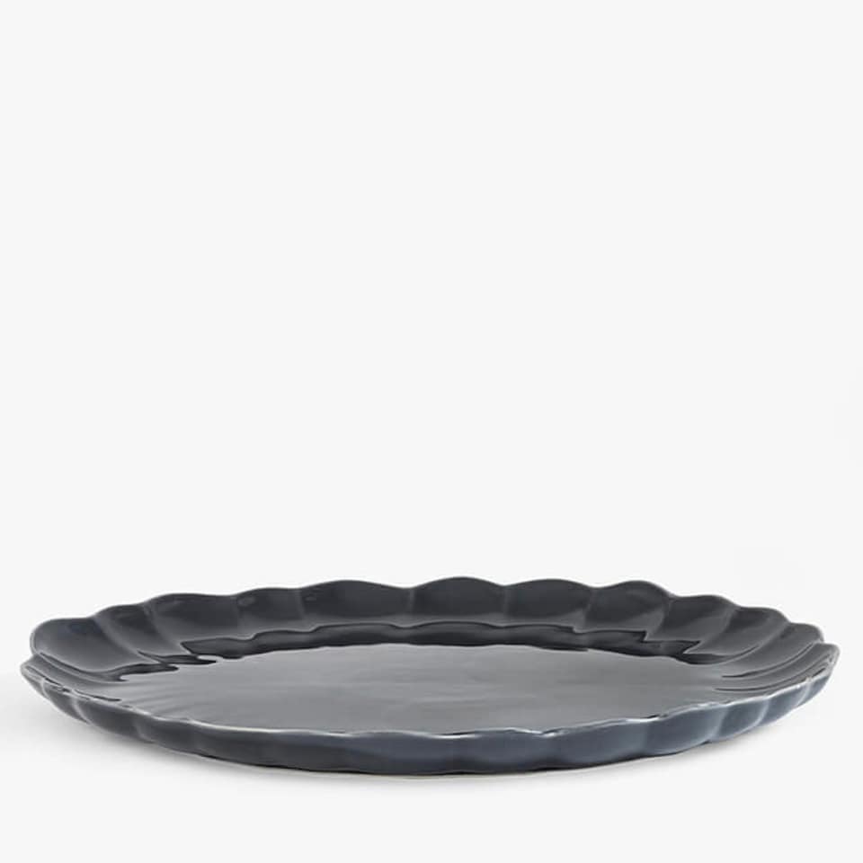 image 1 of MM Living Ceramic Scallop Serve Platter Grey