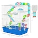image 9 of PawHut Hamster Cage with Water Bottle, Exercise Wheel, Ramps - Blue