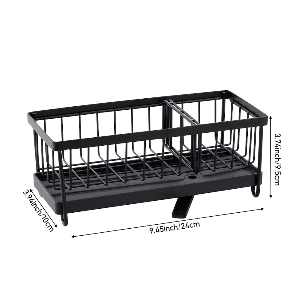 image 1 of Living and Home Kitchen Sink Caddy Organiser | Black