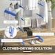 image 5 of HOMCOM 3-Tier Large Clothes Airer Stainless Steel Clothes Drying Rack Blue