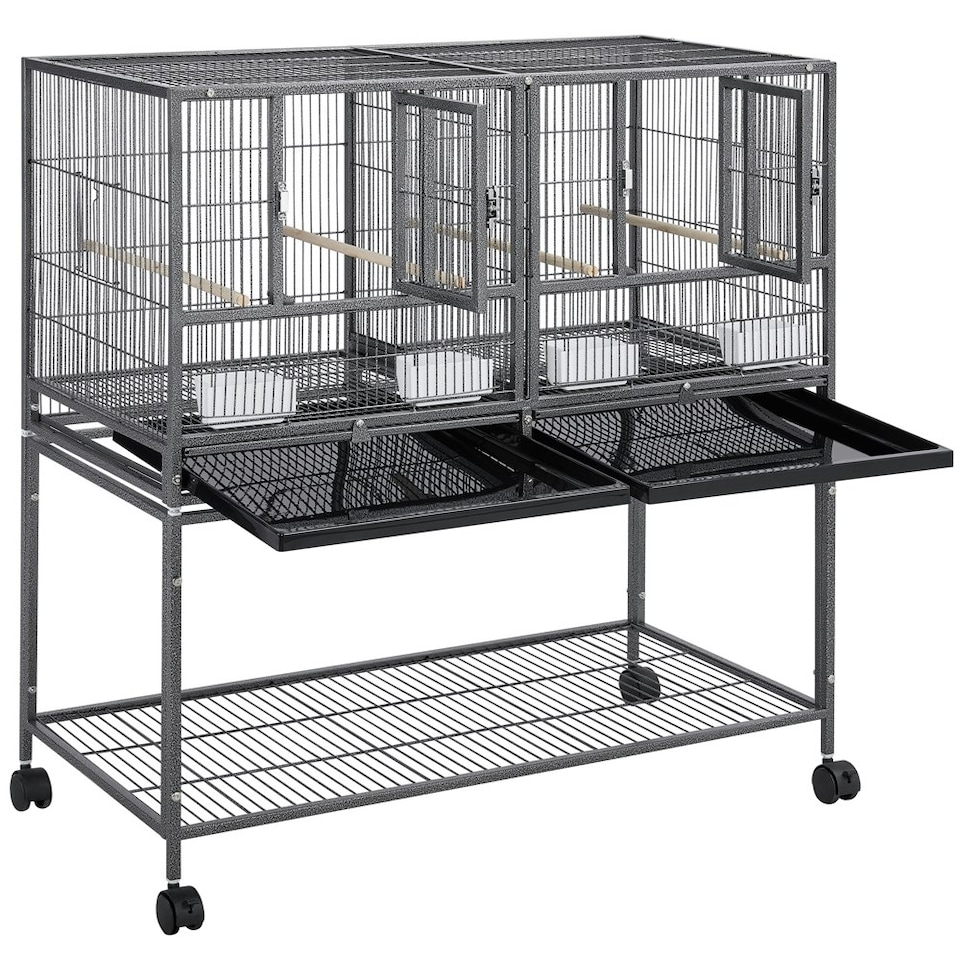 image 1 of Yaheetech 105 cm Tall Stackable and Divided Breeder Cage Black