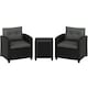 image 1 of Yaheetech 3-Piece Wicker Patio Bistro Set-Black&Grey | Multi | Black&Grey