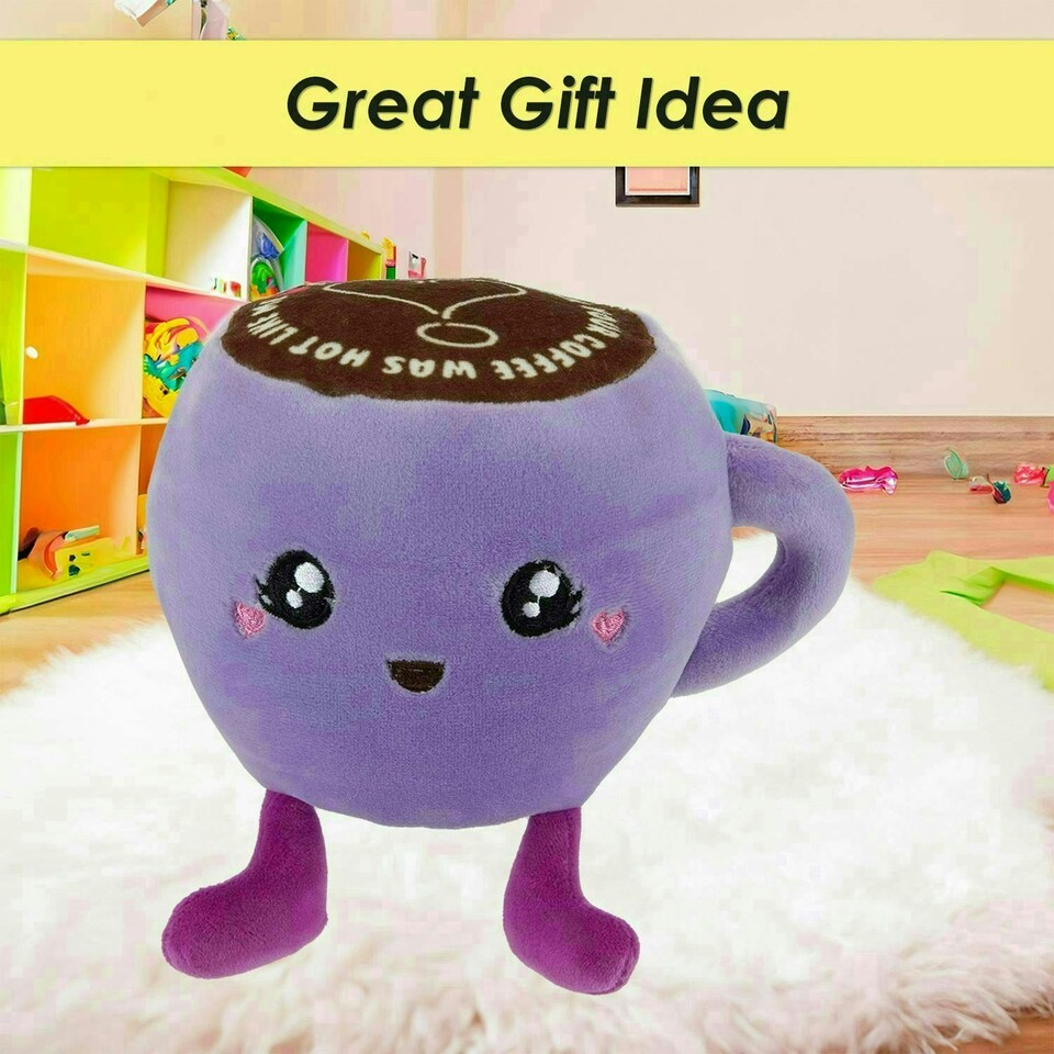 image 1 of Cappuccino Soft Toy Cute Plushie Huggable Cuddly Stuffed Toy 13cm Lilac