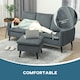 image 6 of HOMCOM 3 Seater Corner Sofa Couch Settee with Chaise Lounge, Charcoal Grey 