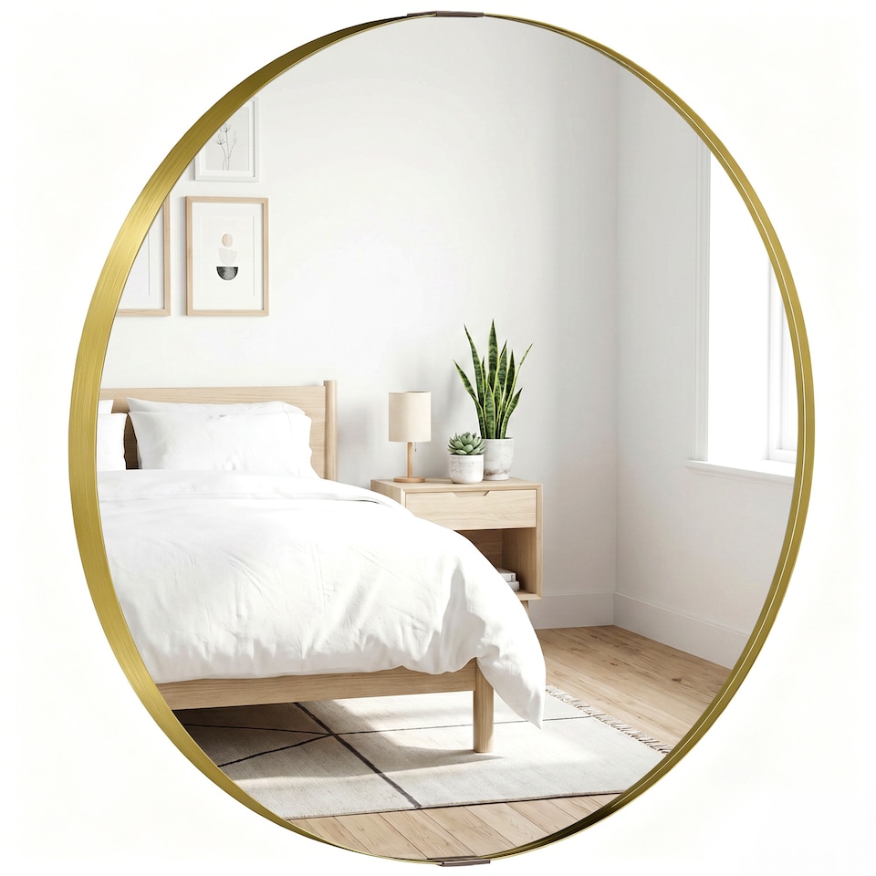 image 1 of HOMCOM Wall Mirror 61 cm, Wall Mounted Bathroom Mirror