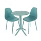 image 1 of Rimini Cala Outdoor Grade Bistro Table and 2 Chair Set - Plastic/Metal - L60 x W60 x H82 cm - Sky Blue - Partially Assembled
