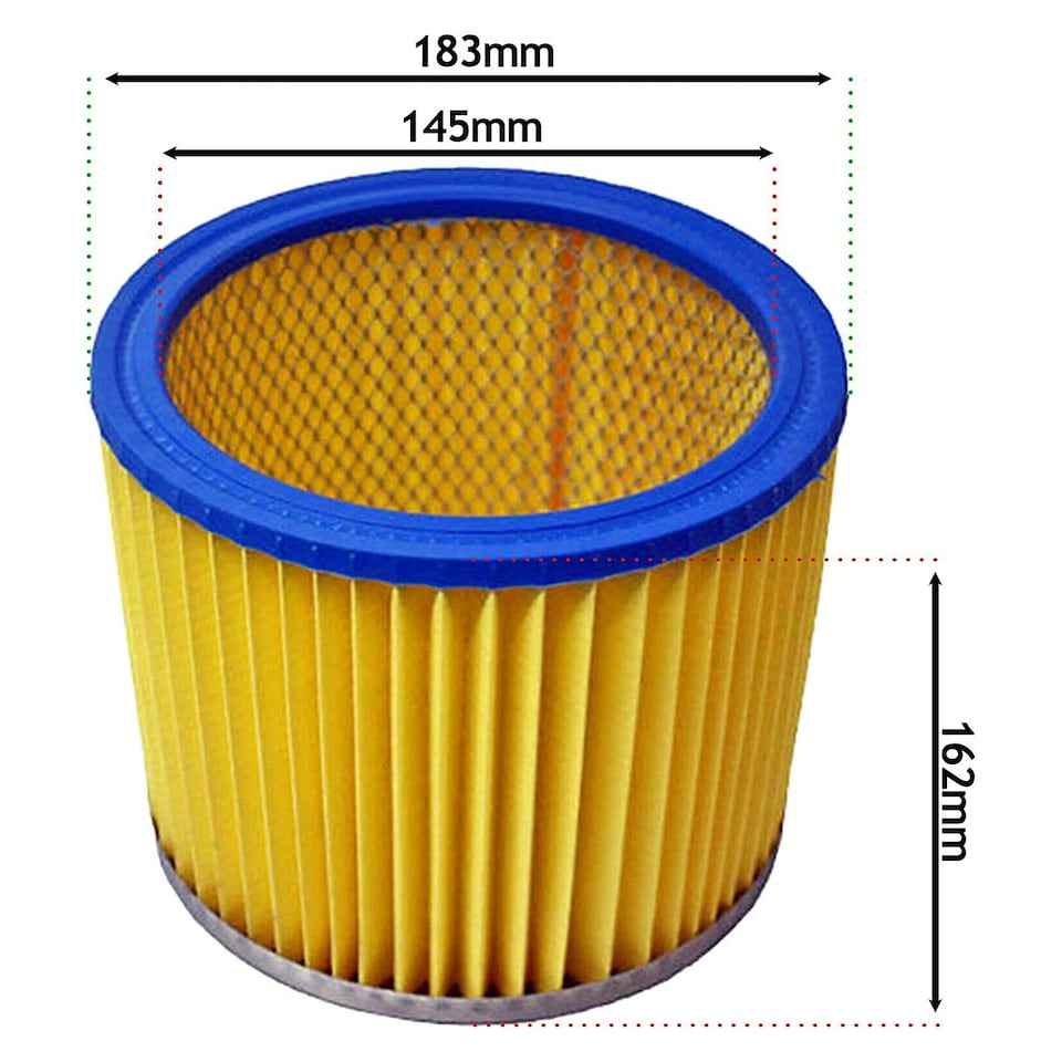 image 1 of SPARES2GO Filter Cartridge compatible with Parkside Wet and Dry Vacuum Cleaner