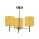 image 1 of Brea - Antique Brass 3 Light Fitting with Ochre Fern Shades Bronze | Yellow