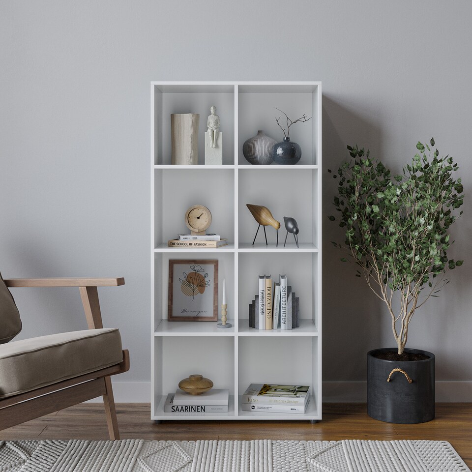 image 1 of 8-Cube Shelving Unit - Tall | White | 1