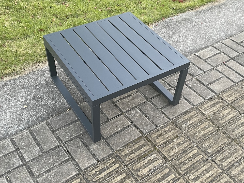 image 1 of Fimous 12 Seater Outdoor Lounge Corner Sofa Set Aluminum Garden Furniture Sets with Square Coffee Table 3 Chairs 3 Footstools Dark Grey