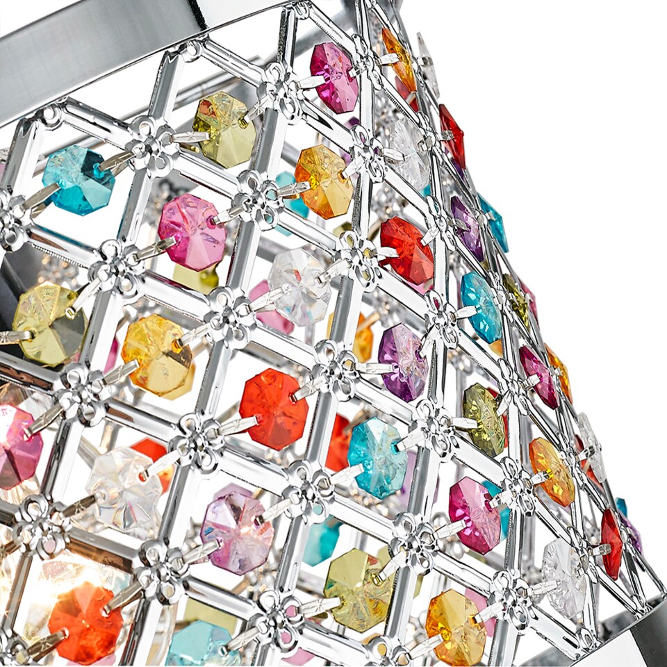 image 1 of Modern Sparkly Ceiling Pendant Light Shade with Multi-Coloured Beads | Multi