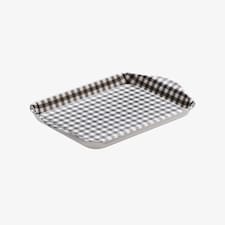 Zeal Melamine Mini Tray, Gingham Pattern, 18 x 14 cm, Dark Grey