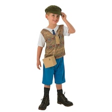 Bristol Novelty Boys Evacuee Costume - Brown/Blue/White - 9-10 Years 9