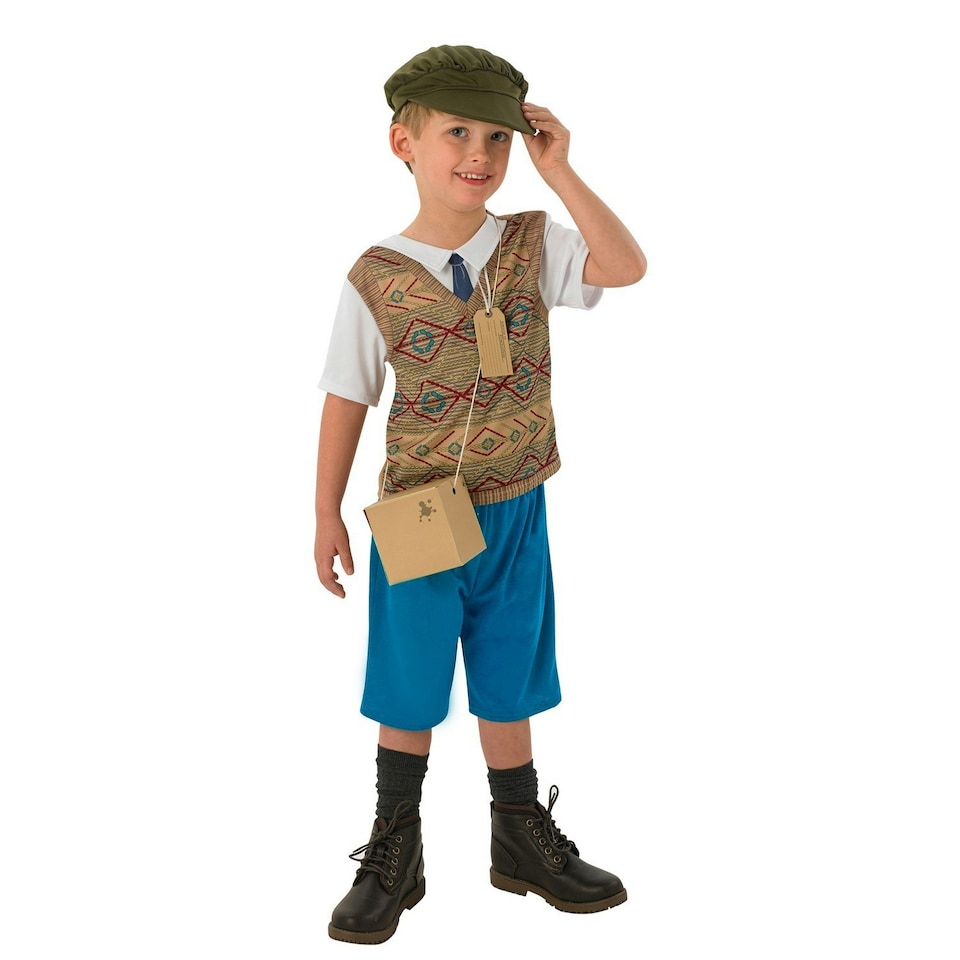 image 1 of Bristol Novelty Boys Evacuee Costume - Brown/Blue/White - 9-10 Years 9