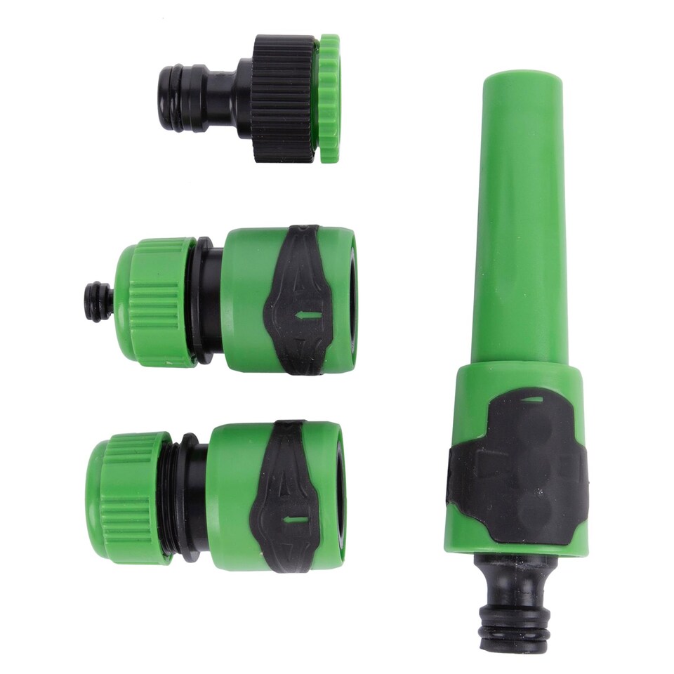 image 1 of Green Blade 4pc Hose Connector Set - 1/2" - 5/8" - Green