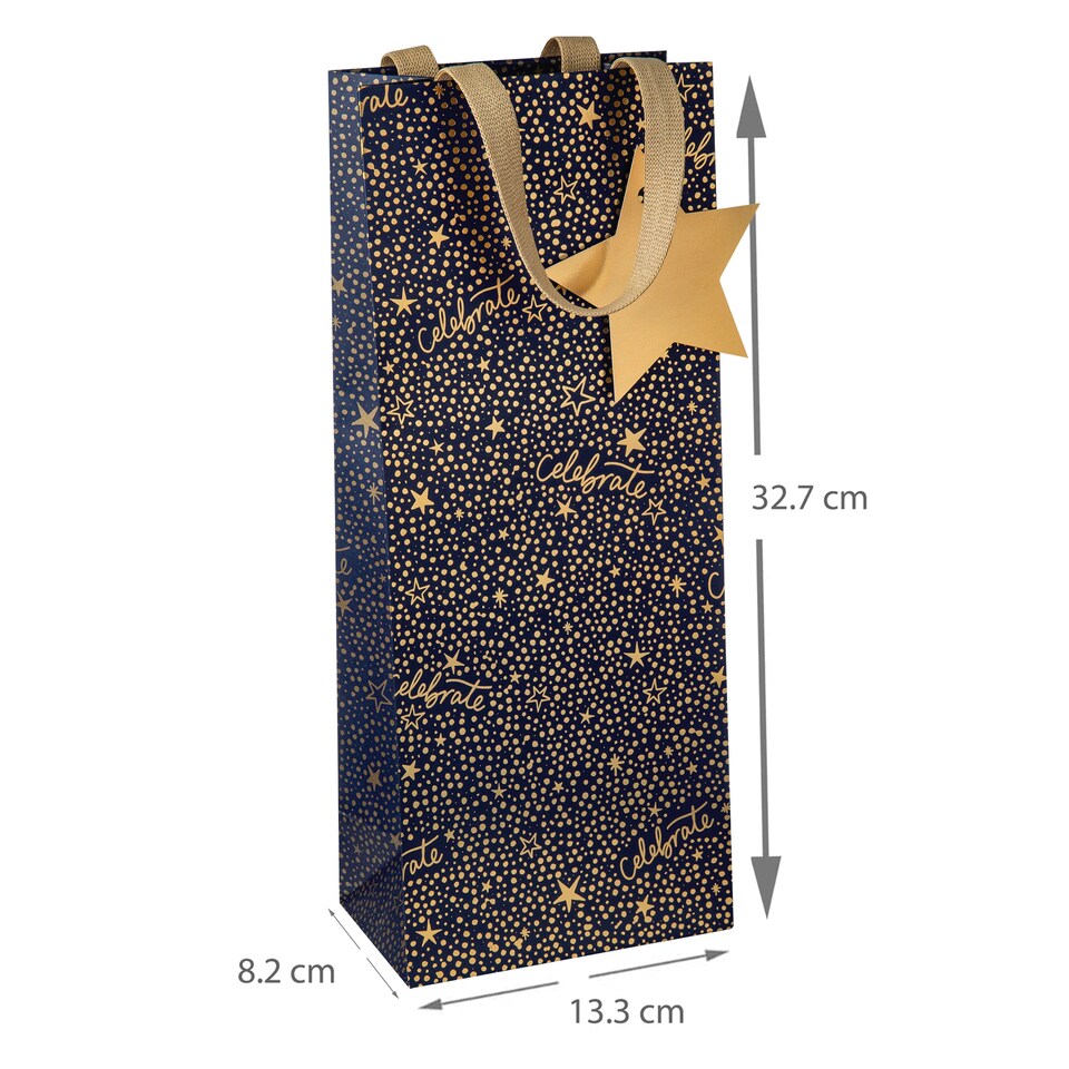 image 1 of Hallmark Pack Of 3 Bottle Bags - Stars And Celebrate Design