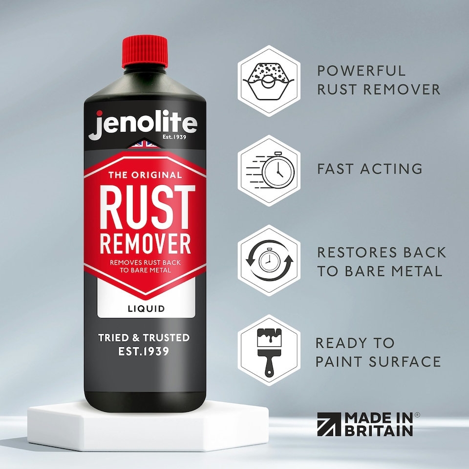 image 1 of Jenolite Back 2 Bare Metal Original Rust Remover Liquid - 1L