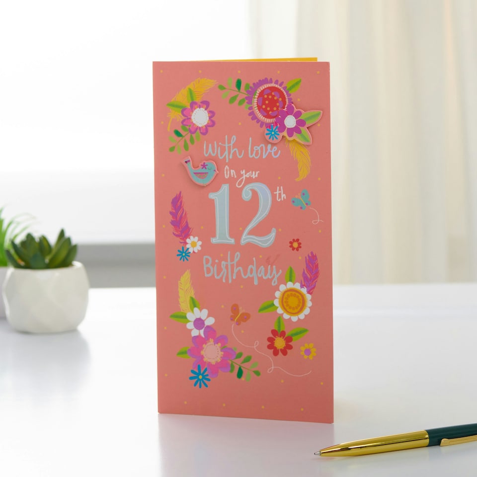image 1 of 12th Birthday Card - Birds