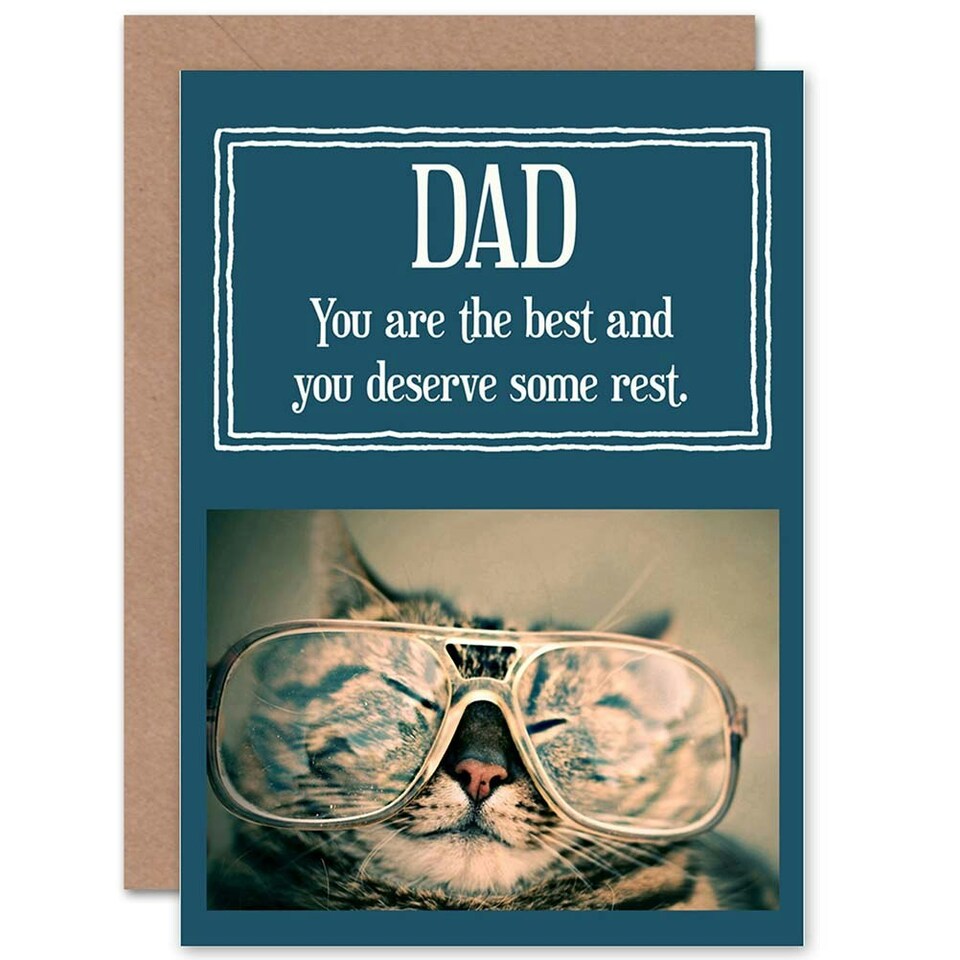 image 1 of Best Deserve Rest Funny Glasses Fathers Day Dad Card