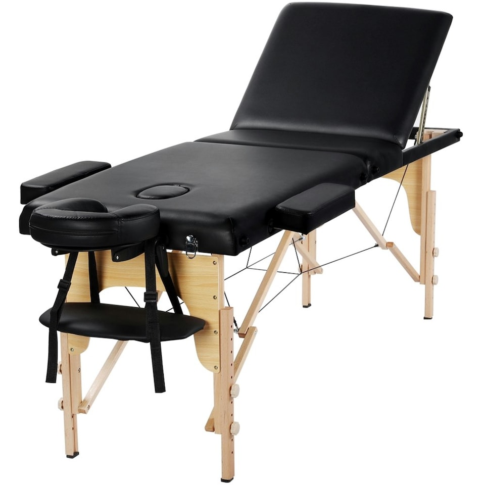 image 1 of Yaheetech Adjustable 3-Section Folding Massage Couch