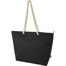 Panama Recycled Beach 23L Cooler Tote Bag - Solid Black - One Size