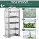 image 6 of Outsunny Mini Greenhouse 4-Tier Portable Plant House Shed PE Cover, White