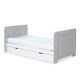 image 4 of Pembrey Cot Bed, Under Drawer & All Seasons Premium Pocket Sprung Mattress - Convertible, Adjustable Mattress Base, Birth to 4 Years (Ash Grey & White)