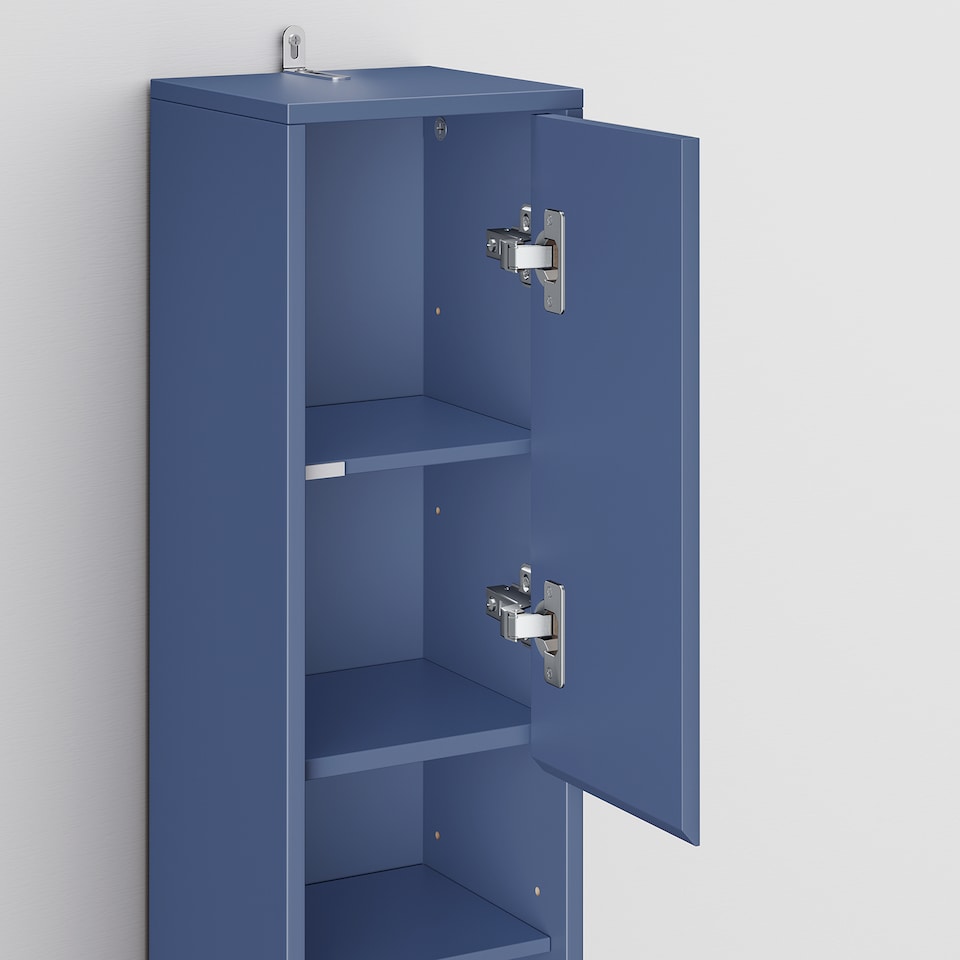 image 1 of SoBuy BZR34-II-B,Tall Bathroom Storage Cabinet with 4 Adjustable Shelves and 1 Drawer | Blue | Blue | 1