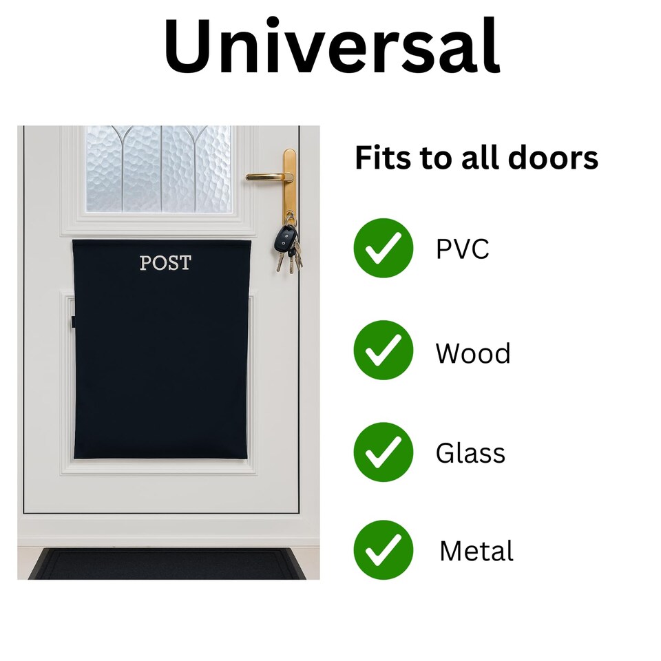 image 1 of Letter Box Catcher [White] - Post Catcher for Letterboxes Indoor, No Tools or Screws Needed - 52 x 40 cm Dog Proof Mail Catchers Bag, White Letter Box for Front Door