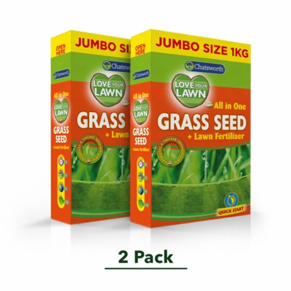 image 1 of Chatsworth Jumbo Size Love Your Lawn Lawn Seed & Fertiliser 1kg
