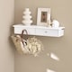 image 3 of SoBuy FRG43-W,Floating Shelf with 2 Drawers | White | White | 1