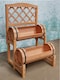 image 3 of Groundlevel 2 Tier Wood Barrel Planter With Trellis Treated Wood Construction - Natural
