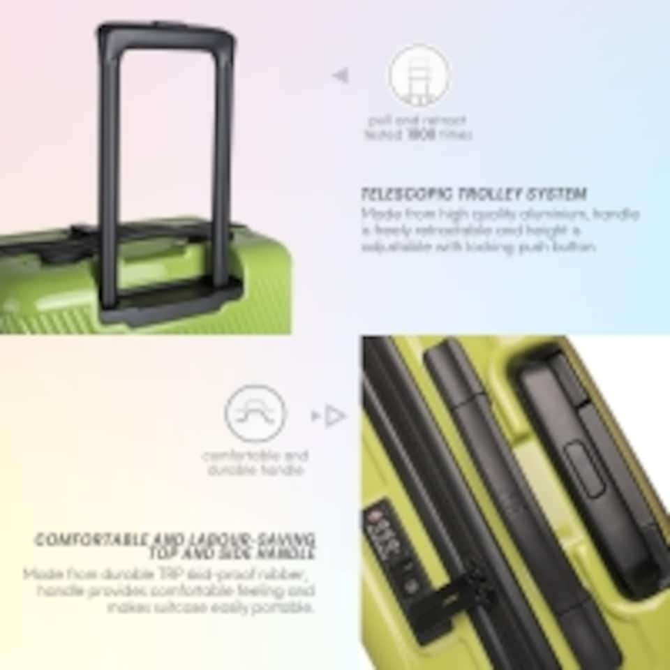 image 1 of 24-inch Premium Lightweight Carry-on Hand Luggage,Durable ABS+PC Hardshell,Zipper Closing with TSA Lock, 4 Spinner Wheels