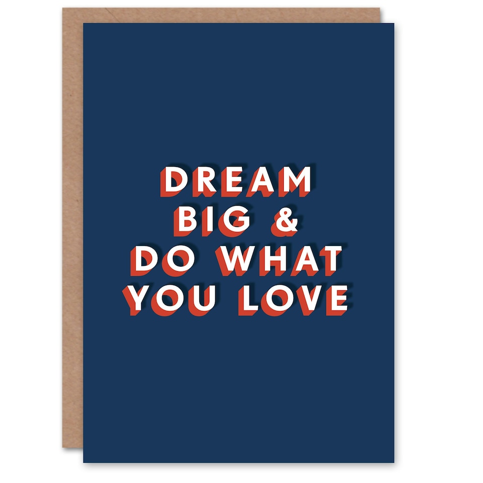 image 1 of Dream Big And Do What You Love Bold Simple For Child Kids Birthday Card