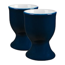 Argon Tableware Coloured Ceramic Egg Cups - 5cm - Navy - Pack of 2