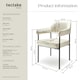 image 6 of Armchair Doe - durable fabric, black powder-coated legs, 120 kg load, 58 x 62 x 85 cm - Set of 6 White | Velvet Look Off-White