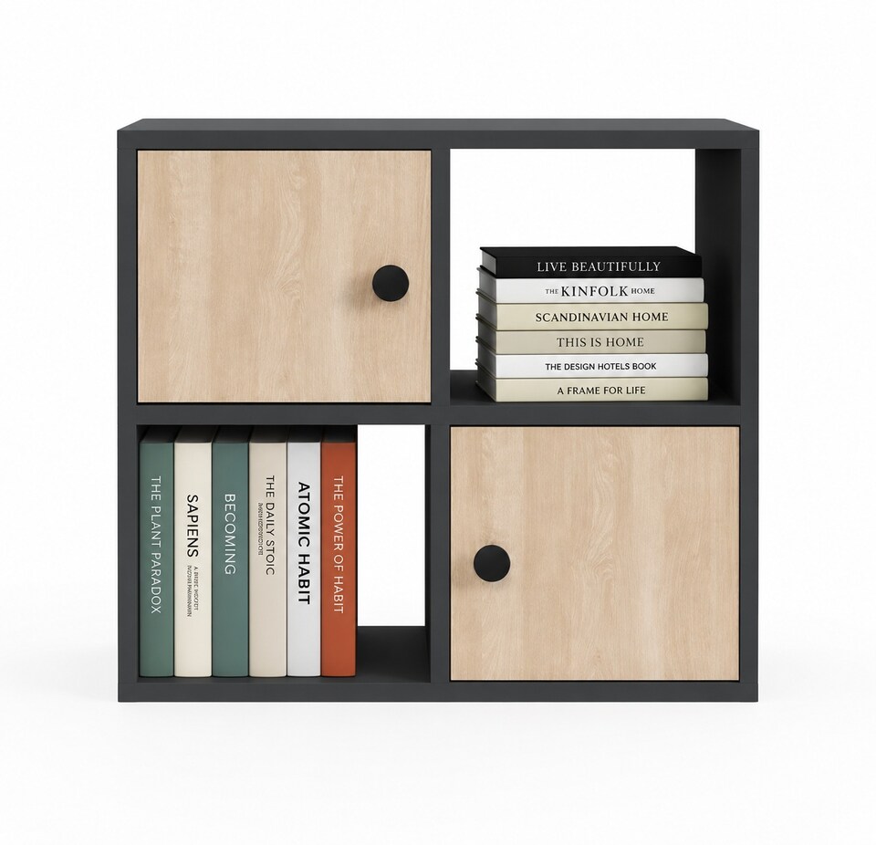 image 1 of Decorotika Tuttle 2-tier and 2 Cabinets Bookcase