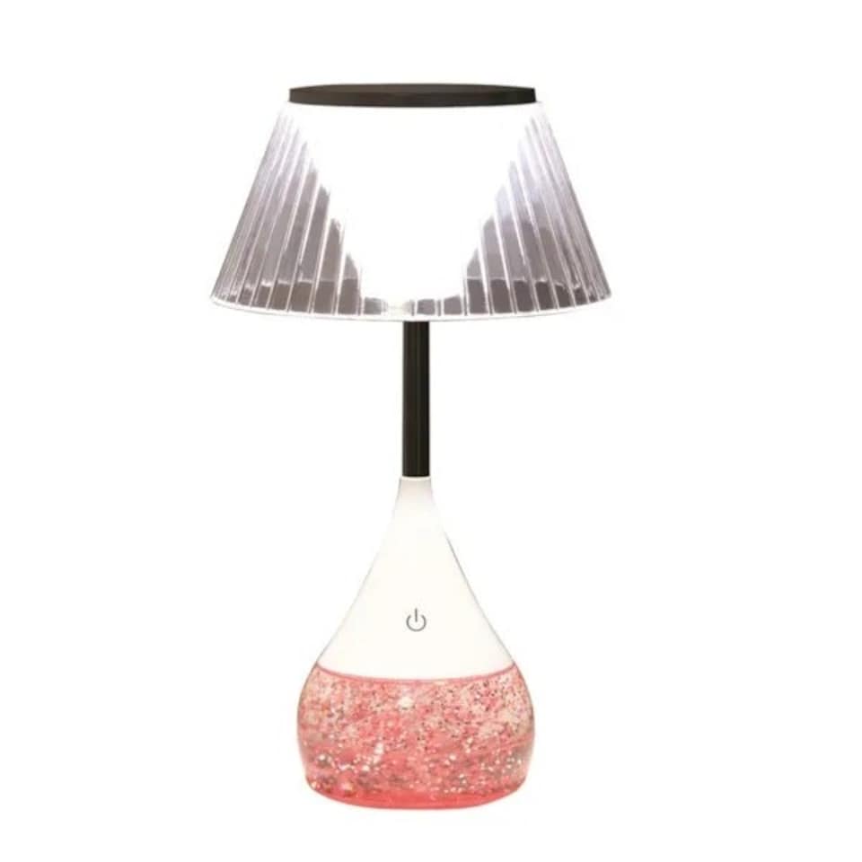 image 1 of Aromatize LED Colour Changing Lined Shade Glitter Lamp | Multi
