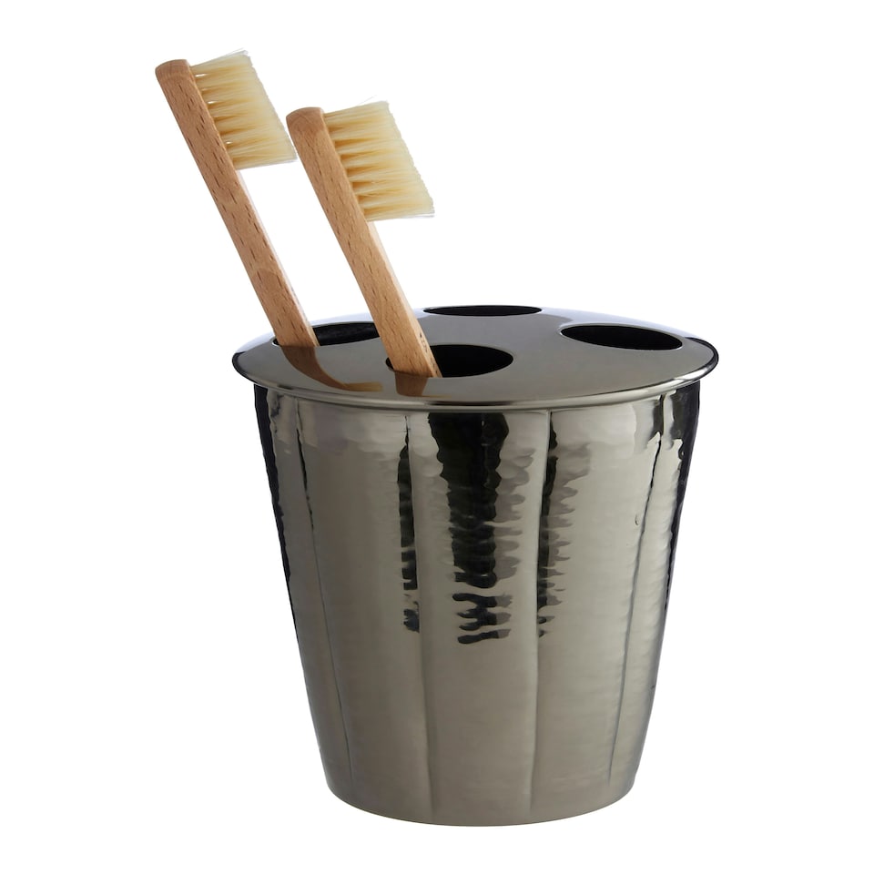 image 1 of Hammered Black Nickel Finish Toothbrush Holder