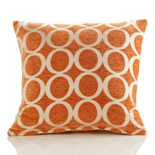 Geometric O Chenille 45cm x 45cm Orange Cushion Set of 4 | Orange | Cream | 45cm x 45cm x 10cm | 4