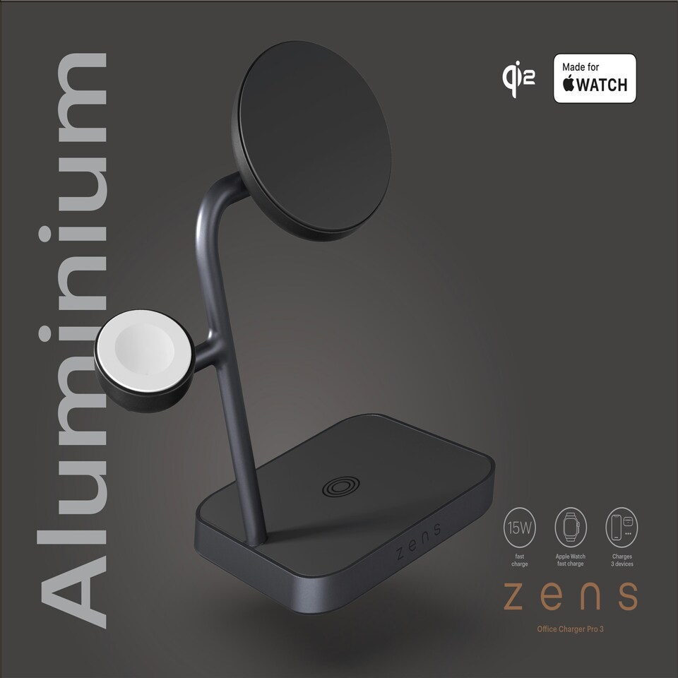 image 1 of Zens Office Wireless Charger 3 (incl. Wall Charger) - black