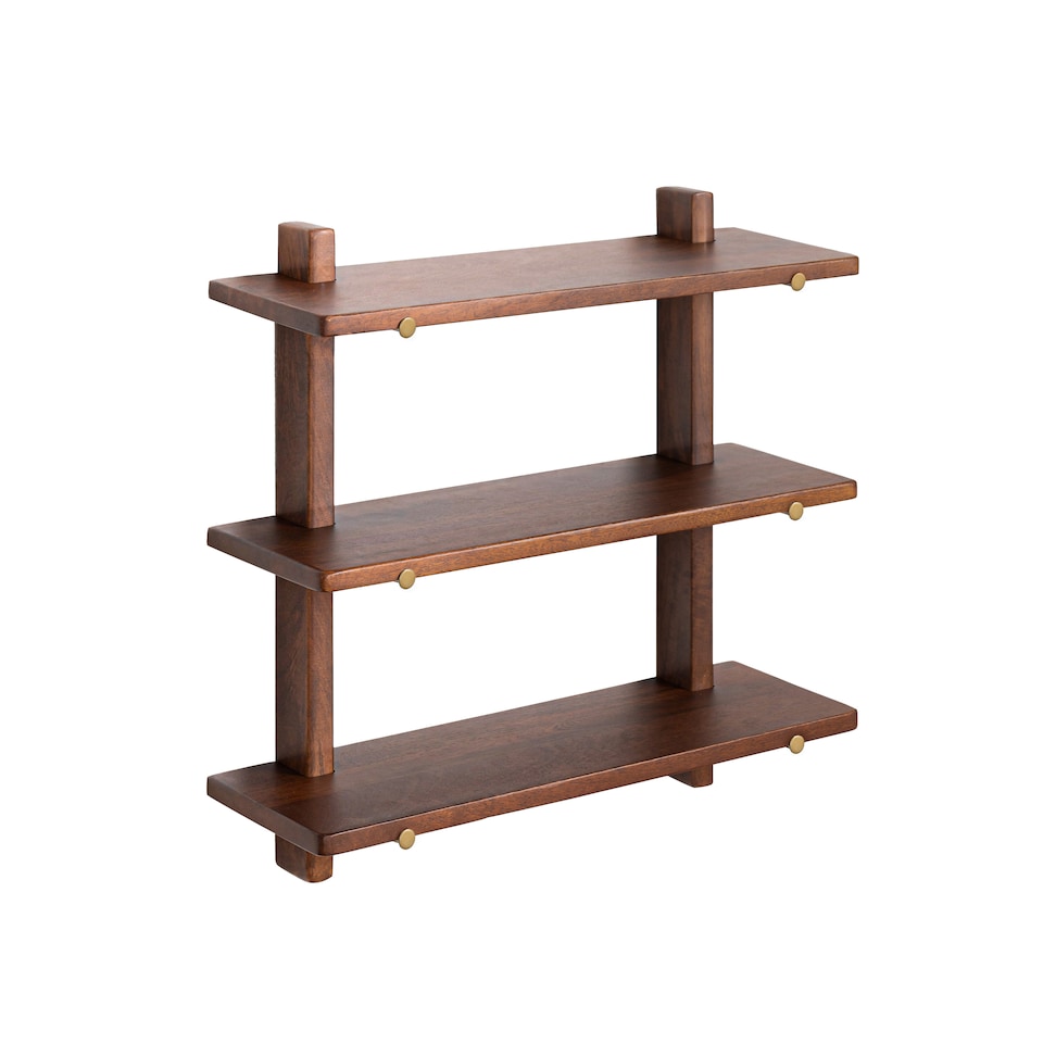 image 1 of Oliver Floating Shelves - 3 Tier Solid Wood Wall Shelf