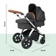 image 3 of Stomp Luxe 2-in-1 Pram – Birth to Approx. 4 Years, Foldable, All-Terrain, Rain Cover, Footmuff, Puncture-Proof Wheels & More (Silver/Charcoal Grey/Tan)