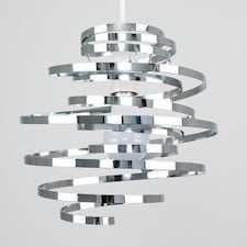 ValueLights Bensson Pair of Silver Ceiling Pendant Shade