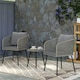 image 8 of Outsunny 3-Piece Rattan Bistro Set with Acacia Wood Table, Grey