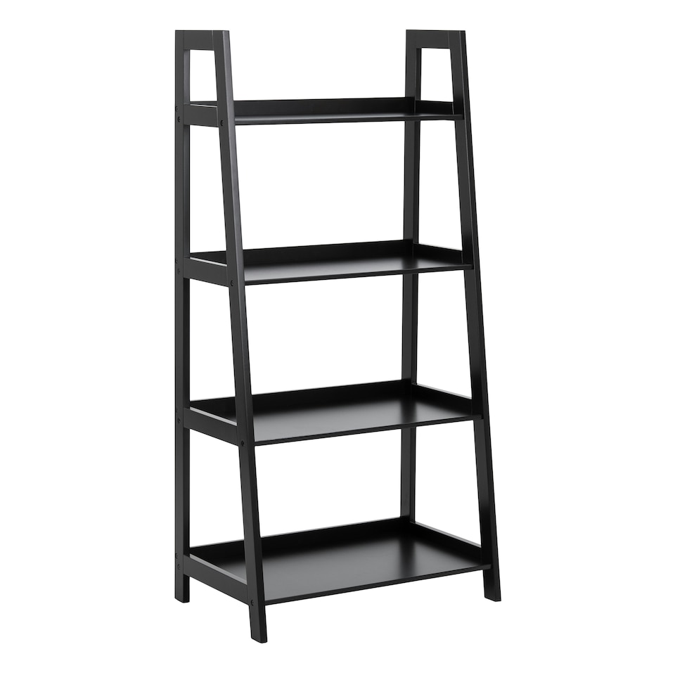 image 1 of Wally Bookcase with 4 Shelves in Black